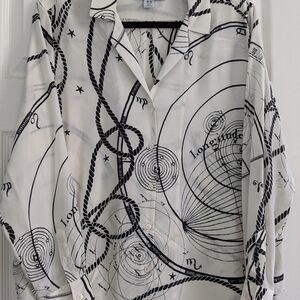 Tommy Bahama Silk Long Sleeve Button Down Shirt Size Medium